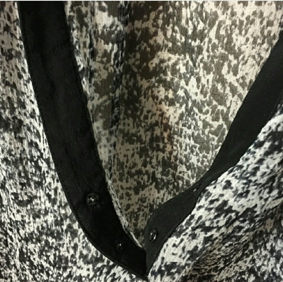 REBECCA TAYLOR Sheer Textured Silk Print Top Sz 10 - Picture 6 of 7